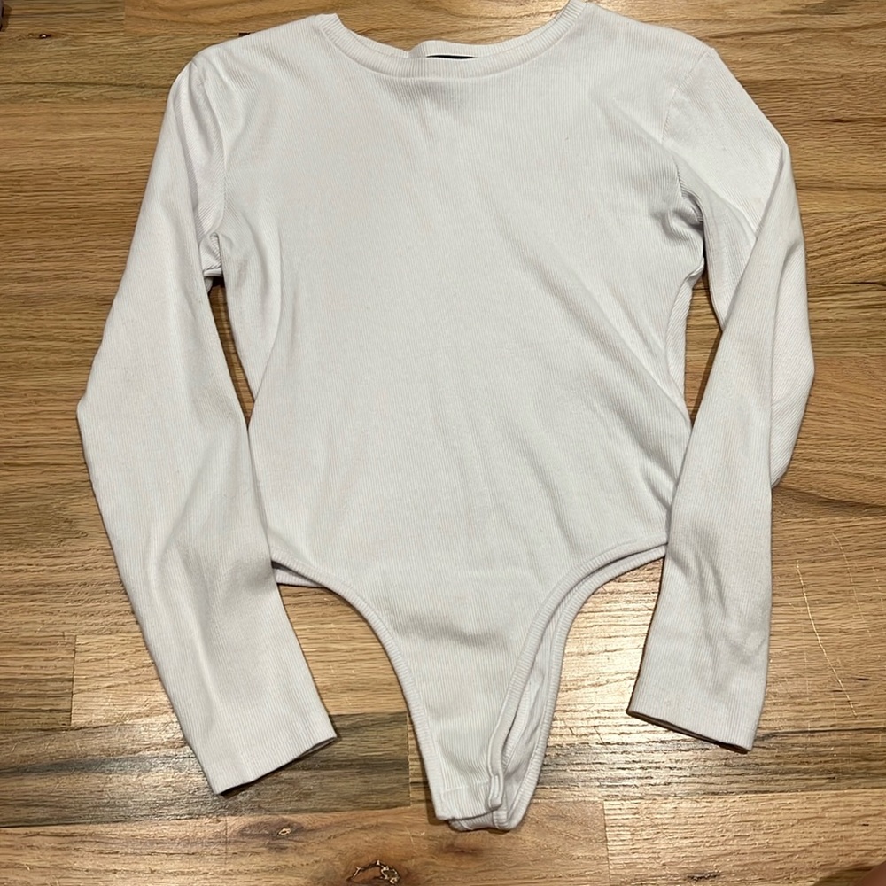 White misguided body suit